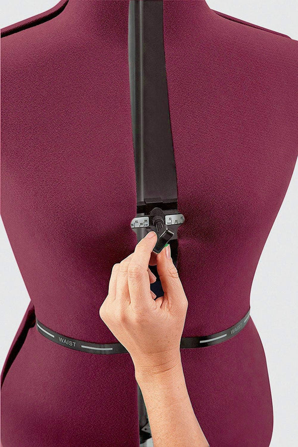 FAMILY DRESSFORM Petite Adjustable Mannequin Dress Form - Burgundy