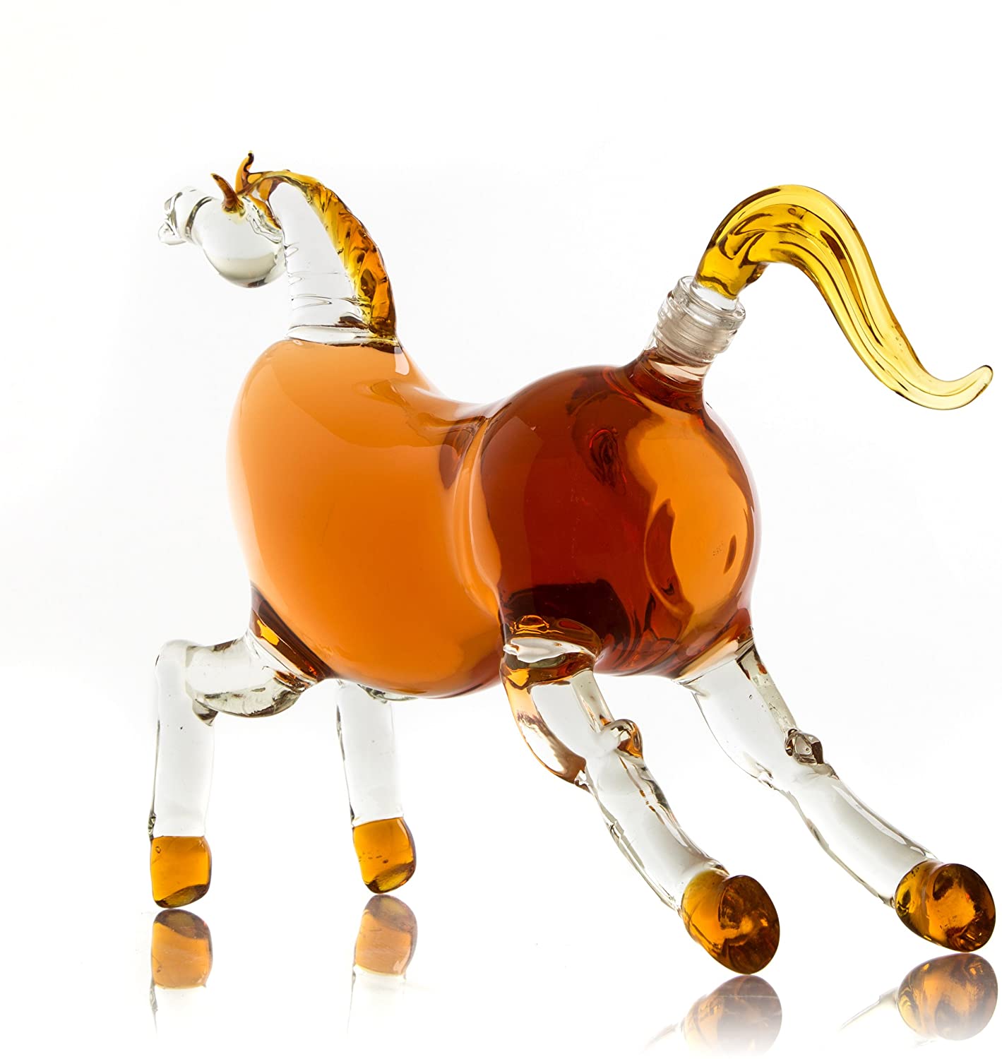 The Wine Savant Horse Derby Decanter for Bourbon, Whiskey, Scotch, Vodka, Rum, Tequila or Any Other Drink 1000ml Decanter (Horse)