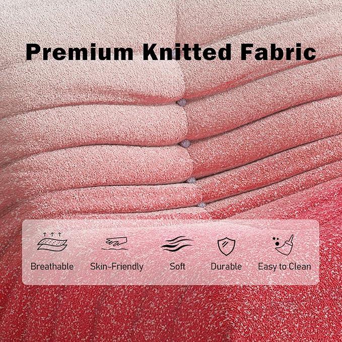 Bean Bag Chair, Fireside Chair Bean Bag Sofa Large Bean Bag Chair for Adults, Bean Bag Chairs for Teens with High Density Comfortable Foam, Memory Foam Bean Bag for Living Room, Bedroom (Pink&White)