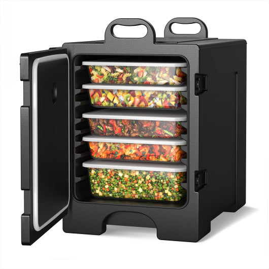 81 Quart Capacity End-loading Insulated Food Pan Carrier-Black