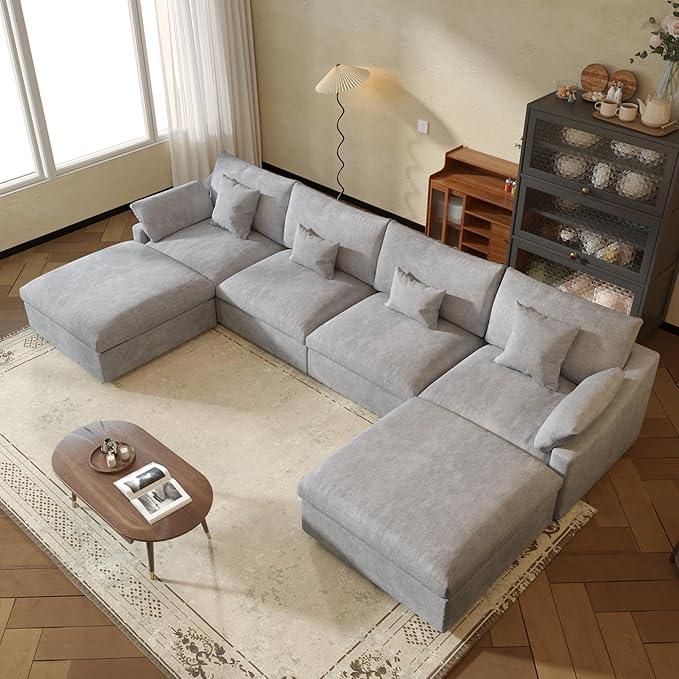 JACH U-Shaped Sectional Couches for Living Room, Cloud Sectional Couch with Deep Seat, 155.9