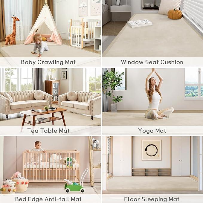 Baby Play Mat for Floor Tummy Time Nursery Rug Muscle Mat Area Playroom Rug Tatami 50 * 50
