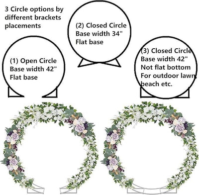 4.6 Ft Round Metal Arch Arbor for Indoor and Outdoor Event Party Decorations or Garden Plants - Easy Assembly with Support Legs Ground Anchors Screwdriver and Instructions (White 1PC)