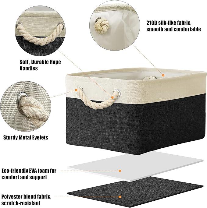 SIMPLE HOUSEWARE Large Fabric Storage Bin, 15.7