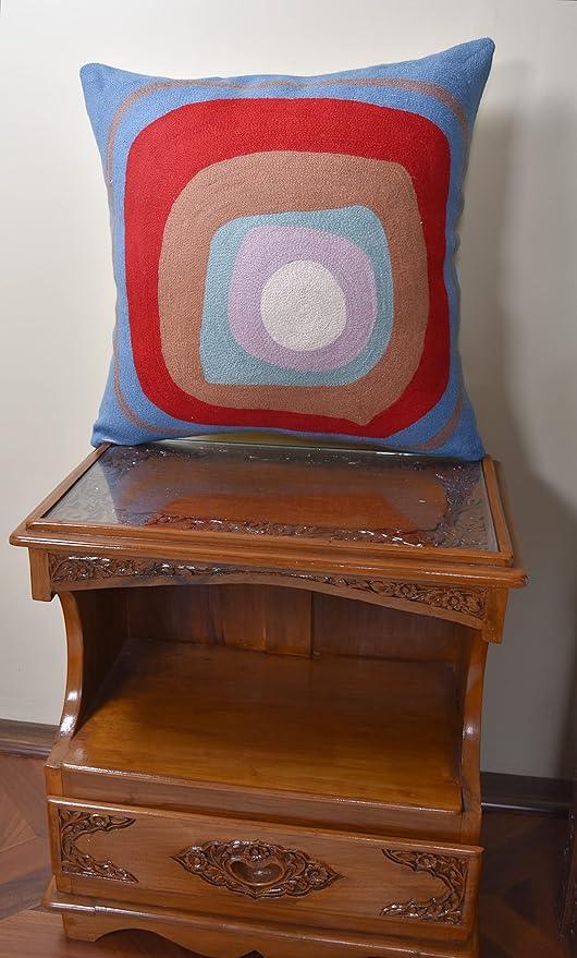 Kandinsky Modern Pillow Cover - Ruby Abstract Pillows | Contemporary Pillows | Mid Century Chair Cushions | Handmade Wool Size 18x18