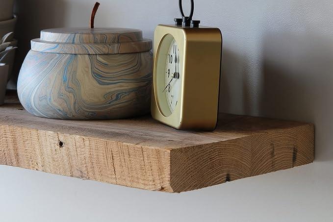 Urban Legacy Deep Floating Shelves | Reclaimed Barn Plank Deep Floating Shelves with Low Profile Brackets | High Weight Capacity (48