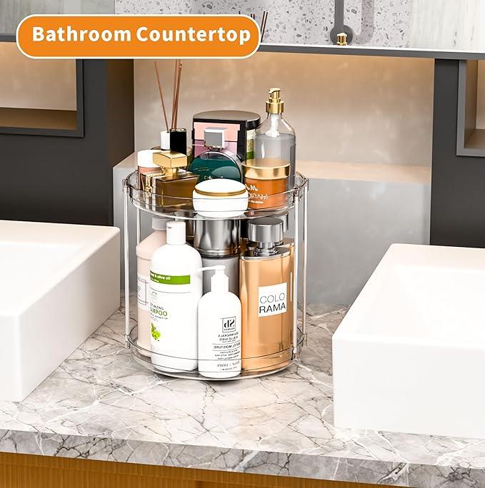 2 Tier Lazy Susan Turntable for Cabinet,Countertop,Pantry,9.5
