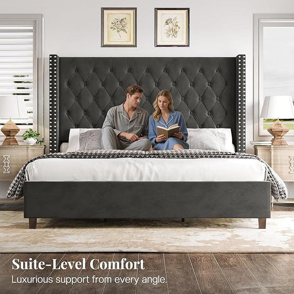 PaPaJet Queen Size Bed Frame with 61.4