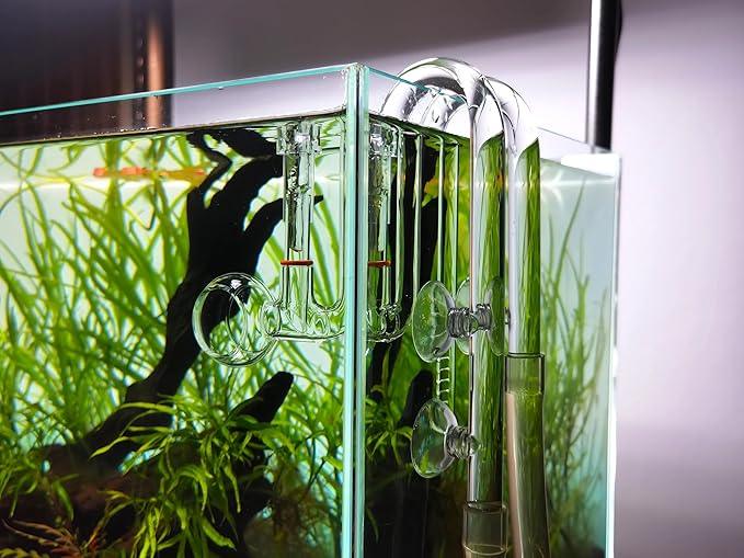 Glass Lily Pipe Spin Outflow with Surface Skimmer for Aquarium Planted Tank (17mm for 16/22mm (5/8'' i.d.) tubing)