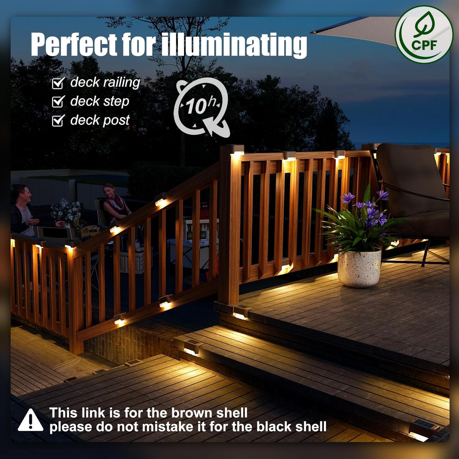 8-Pack Solar LED Deck & Step Lights