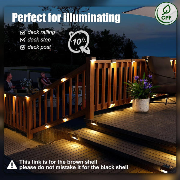 8-Pack Solar LED Deck & Step Lights