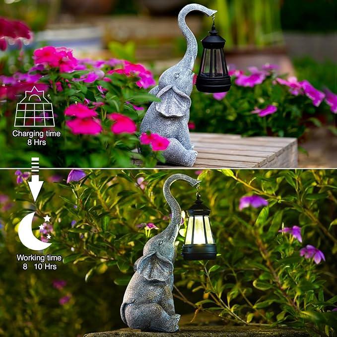 Goodeco Elephant Statue for Garden Decor with Gift Appeal - Ideal Gifts for Women, Mom or Birthdays, Beautifully Crafted Outdoor & Home Decor to Wow Your Guests (11