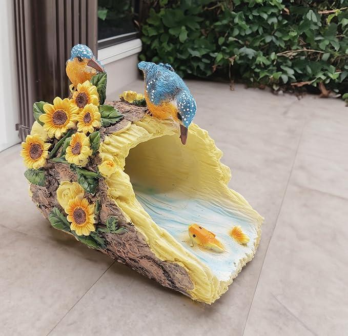 Bird Statues Outdoor Decoration, Resin Statue Garden Decor, Animal Downspout Diverter, Decorative Gutter Extension, 3
