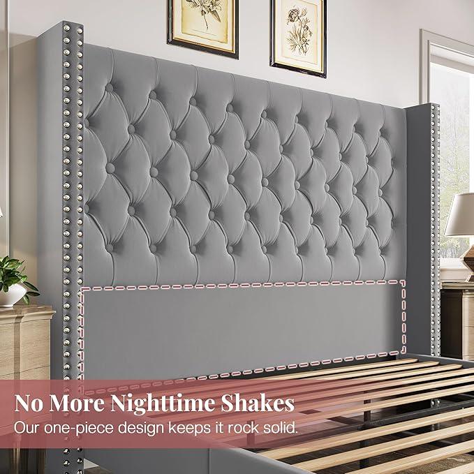 PaPaJet Queen Size Bed Frame with 61.4