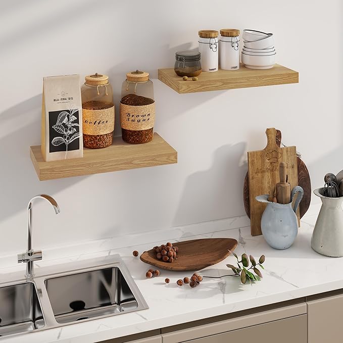 Floating Shelves for Wall, 8 Inch Deep Floating Shelves, 24