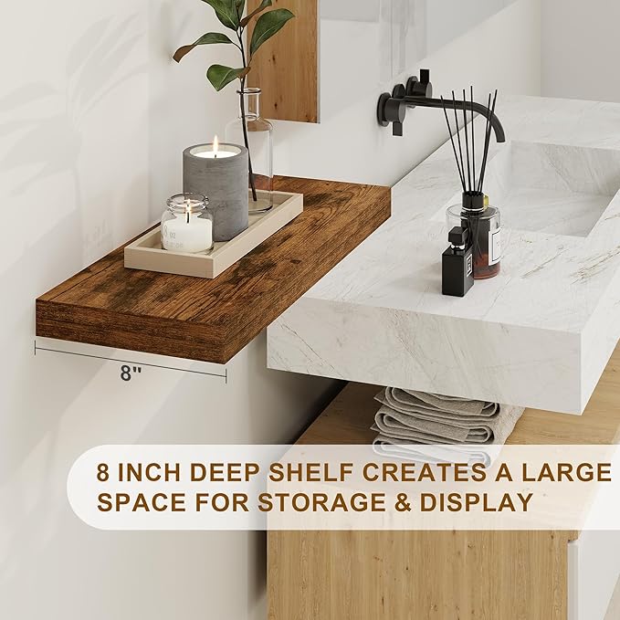Floating Shelves, 8 Inch Deep Floating Shelves, 24