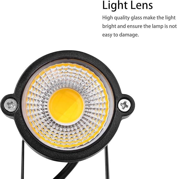 Lemonbest LED Landscape Up Down Light 5W White LED Decorative Spotlight Lamp 110V with Plug for Indoor Outdoor Yard Step Wall Lighting (Warm White) (Include Spike)
