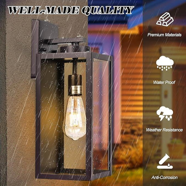 Oil-Rubbed Bronze Outdoor Wall Light Fixture, Large 16