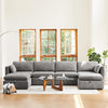 CHITA Oversized Modular Sectional Fabric Sofa Set, Extra Large U Shaped Couch with Reversible Chaise, 146 inch Width, 6 Seat Modular Sofa with Storage Ottamans, Grey