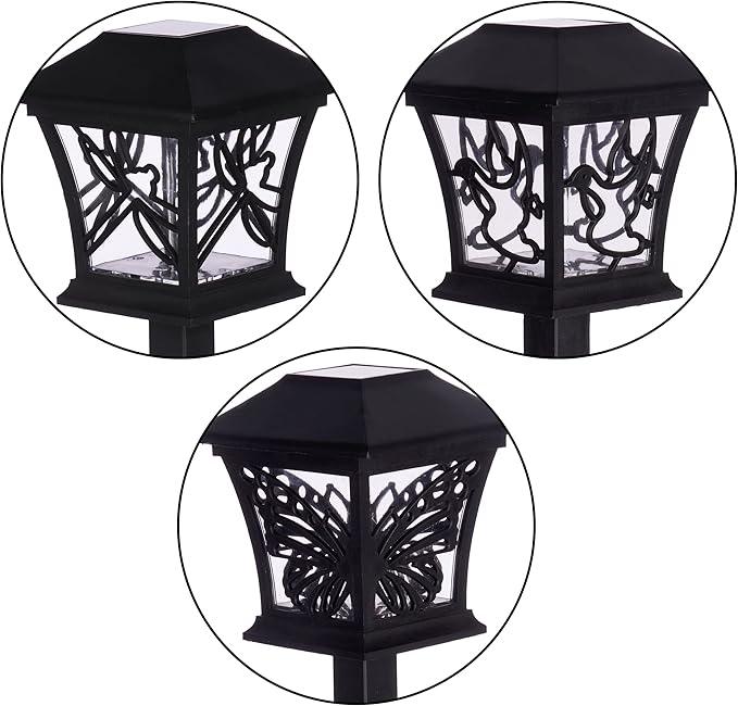 Alpine Corporation Solar-Powered Nature Inspired Pathway Lights, 3-Piece