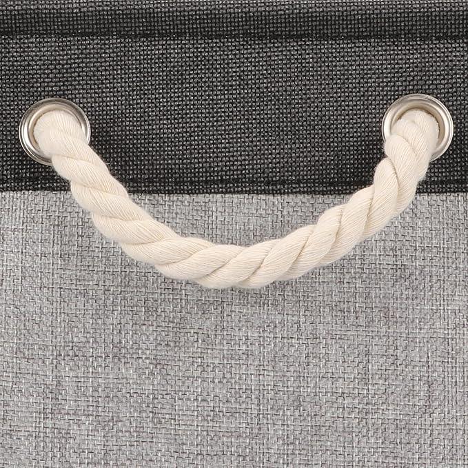 Bidtakay Fabric Storage Baskets with Handles [2-Pack] Large Canvas Organizer 16