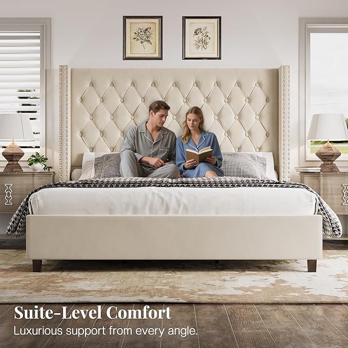 PaPaJet Queen Size Bed Frame with 61.4