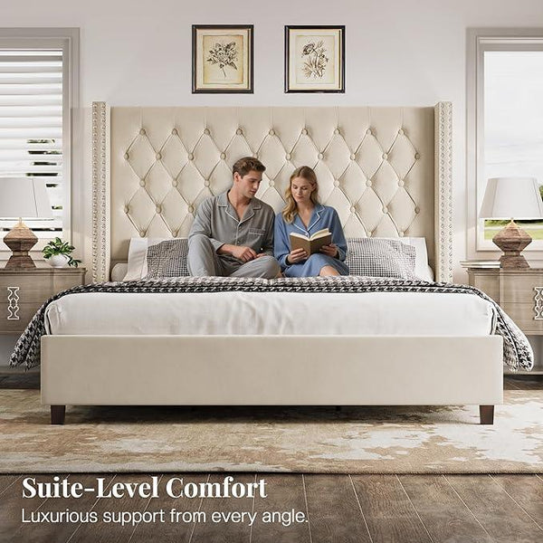 PaPaJet Queen Size Bed Frame with 61.4
