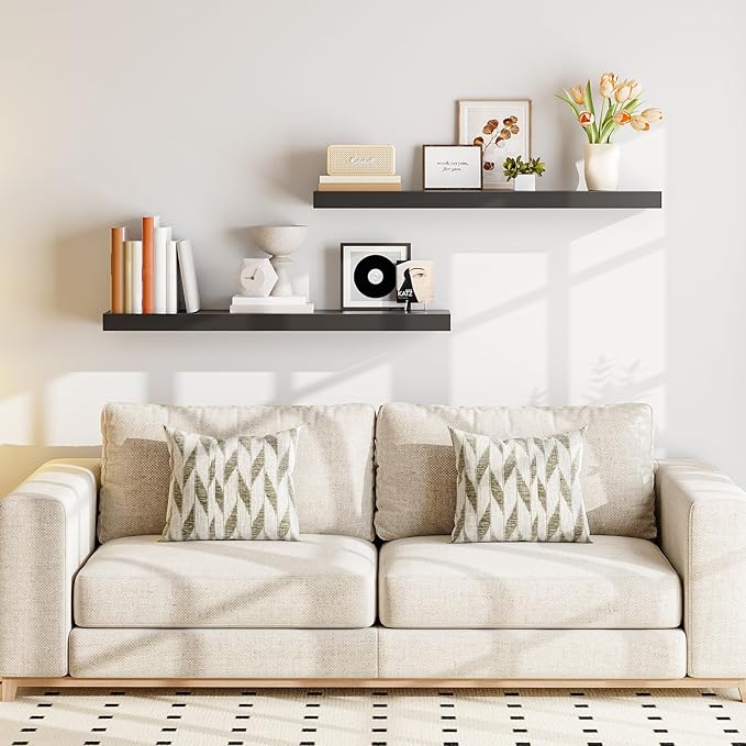 HOOBRO Floating Shelves for Wall, Wall Mounted Shelf Set of 2, 39.4