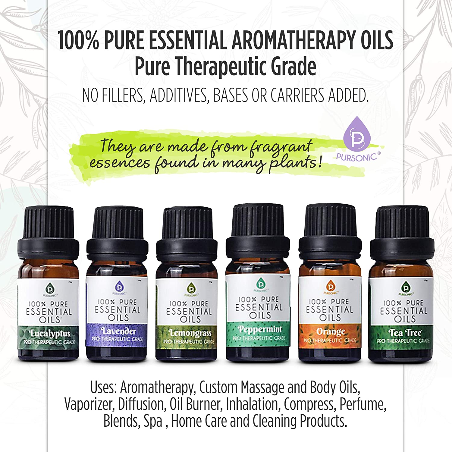 Home Wellness Bundle – True HEPA Air Purifier, Sunset Projector Lamp & 6-Pack Essential Oils