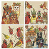 Khen Woodland Napkins, 100 Pack 4 Designs, 5