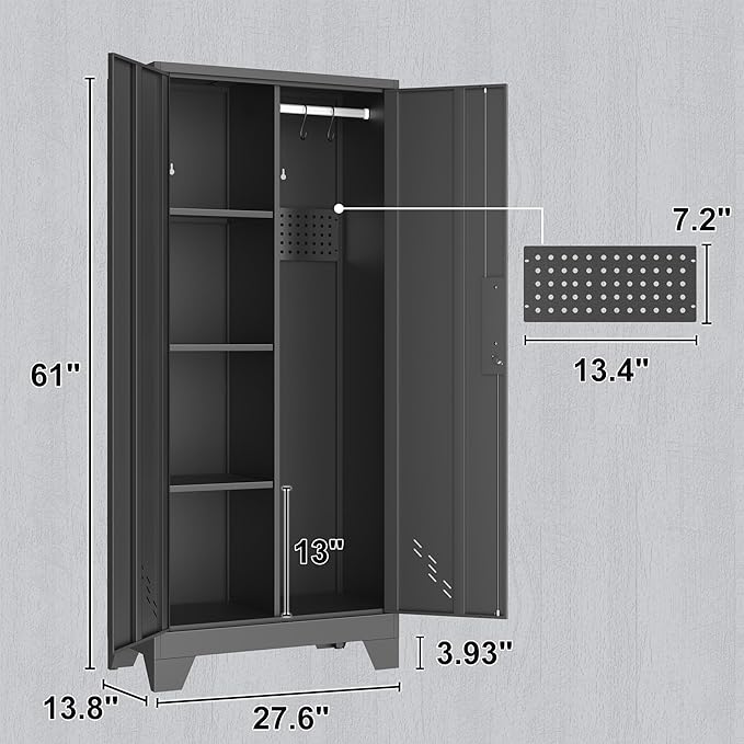 Metal Storage Cabinet with Locking Doors, 61