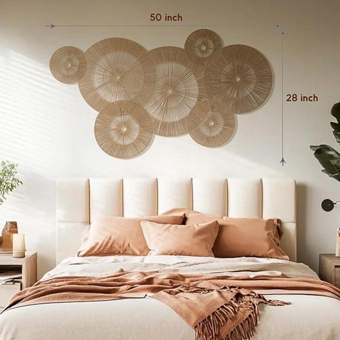 Mokof 7 Pack Boho Wall Decor Round Baskets Set (Small 7