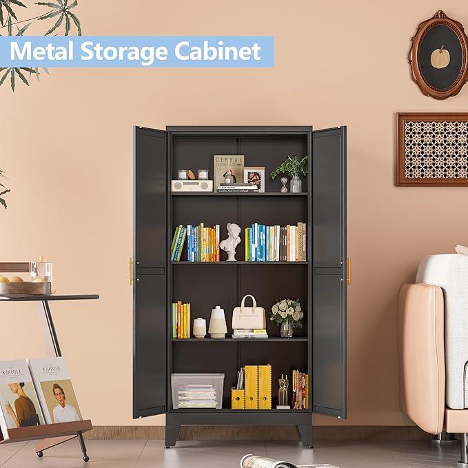 Black Metal Storage Cabinet, 48