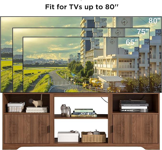 Fluted TV Stand for Tvs up to 80