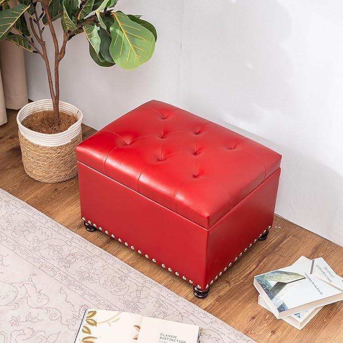 Joveco Leather Storage Ottoman, 24