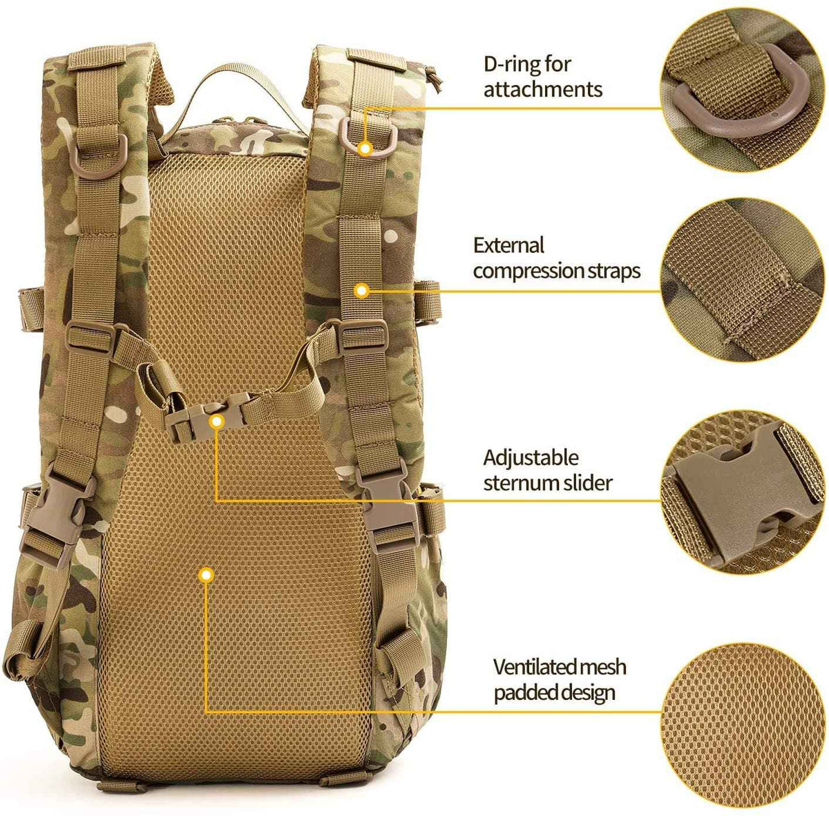 Tactical MOLLE Rucksack – Durable Outdoor Backpack
