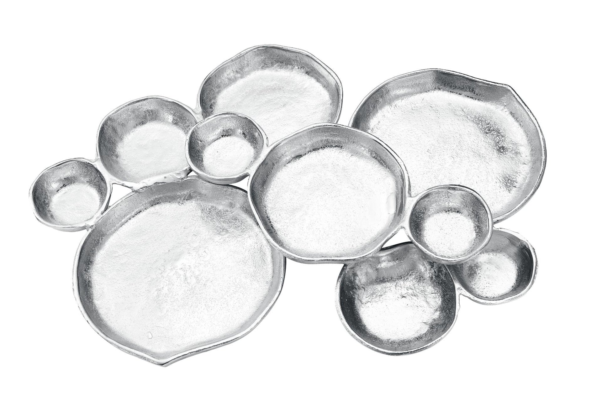 Cluster of 10 Round Serving Bowls Silver Clusters Decorative Tray