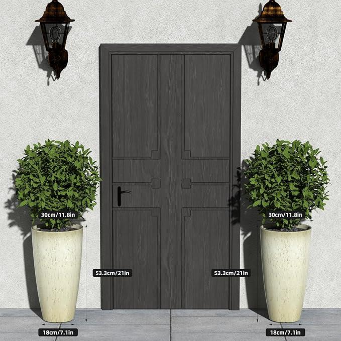 QCQHDU 21 inch Tall Planters for Indoor & Outdoor Plants, 2 Pack Sturdy Plant-Flower-Tree Pots for Front Porch Patio Deck Living Room Decor