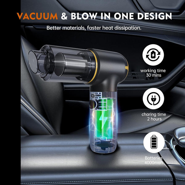 4-IN-1 Car Vacuum Portable Cordless - 12000Pa