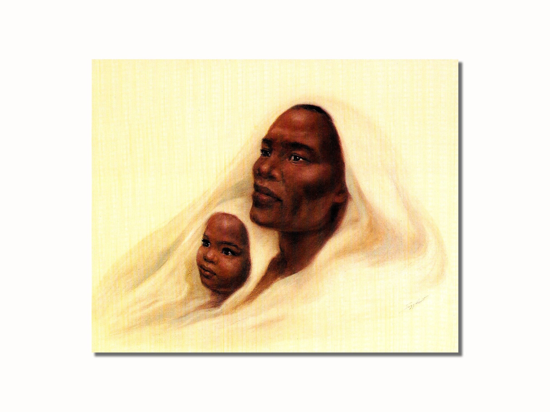 African American Wall Art – Black Father and Child 8x10 Art Print, Ready to Frame