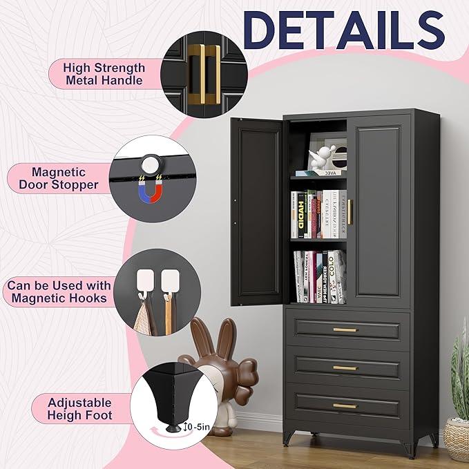 Pantry Kitchen Cabinet with Drawer, 75