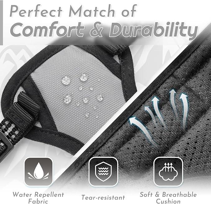 Eagloo Small Dog Harness No Pull, Service Vest with Reflective Strips and Control Handle, Adjustable and Comfortable for Walking, No Choke Pet Harness with 2 Metal Rings, Grey, XS