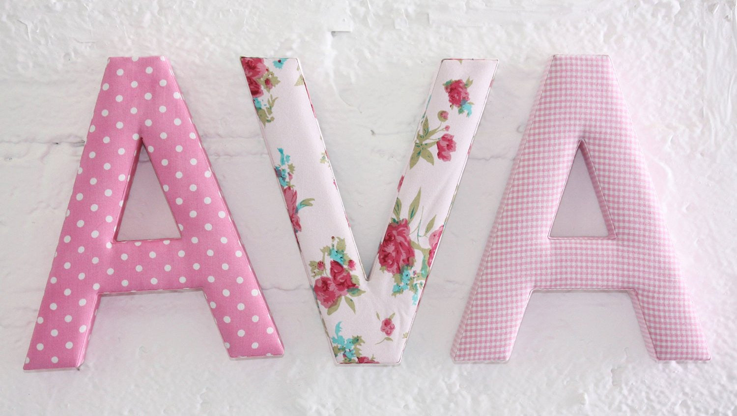 Rosie Pink Floral Fabric Wall Letters