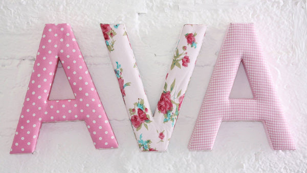 Rosie Pink Floral Fabric Wall Letters