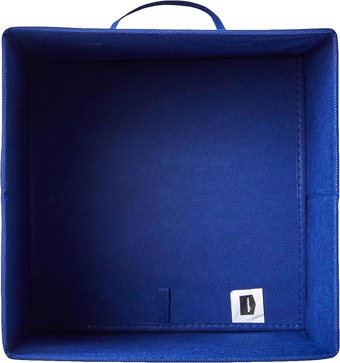 Amazon Basics Cube Organizer Storage Bins Handles, Collapsible Fabric, Pack of 6, 10.5