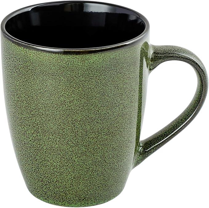 Ceramic Mugs 12oz,Large Ceramic Coffee Cups for Men, Women, Dad, Mom, Modern Coffee Mugs With Handle For Tea,Latte,Cappuccino,Cocoa. (Green 1 Pack)