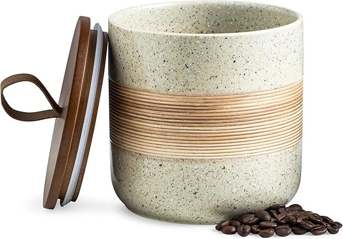 Spice Jars with Lid, Coffee Container Kitchen Food Storage Jars for Spice Sugar Tea Bag, Stackable Decorative Canisters for Countertop, 37oz