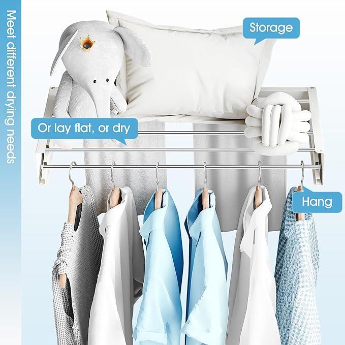 Drying Rack Clothing,Clothes Drying Rack Wall Mounted,Collapsible Hanging Racks for Laundry,Laundry Drying Rack,Wall Mounted Clothes Rack(31.5