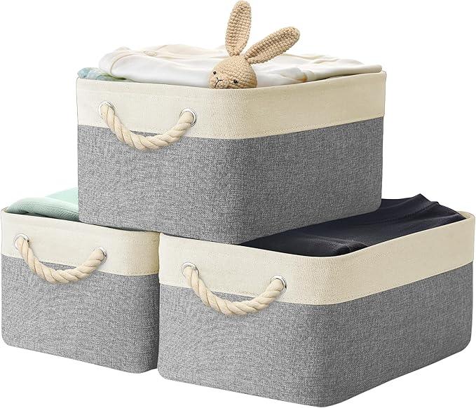 SIMPLE HOUSEWARE Large Fabric Storage Bin, 15.7