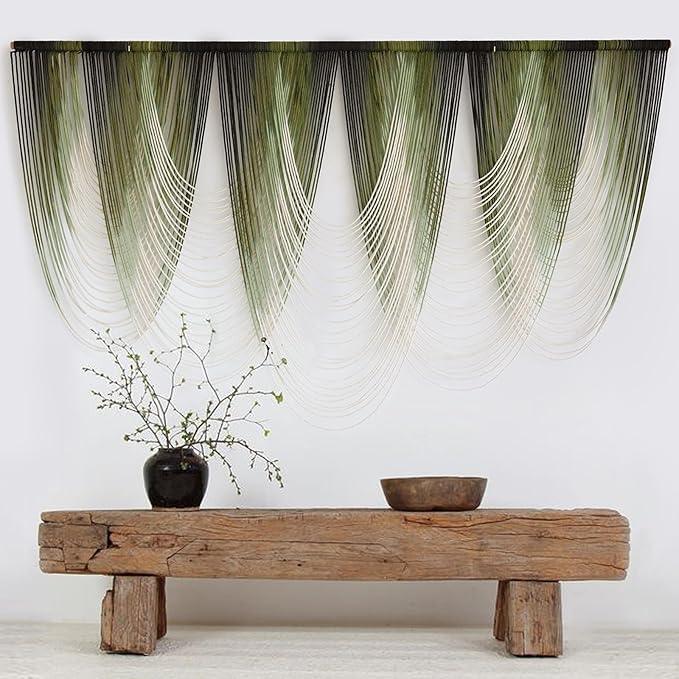 Macrame Wall Hanging Dip-Dyed Large Macrame Wall Decor Yarn Tapestry 57